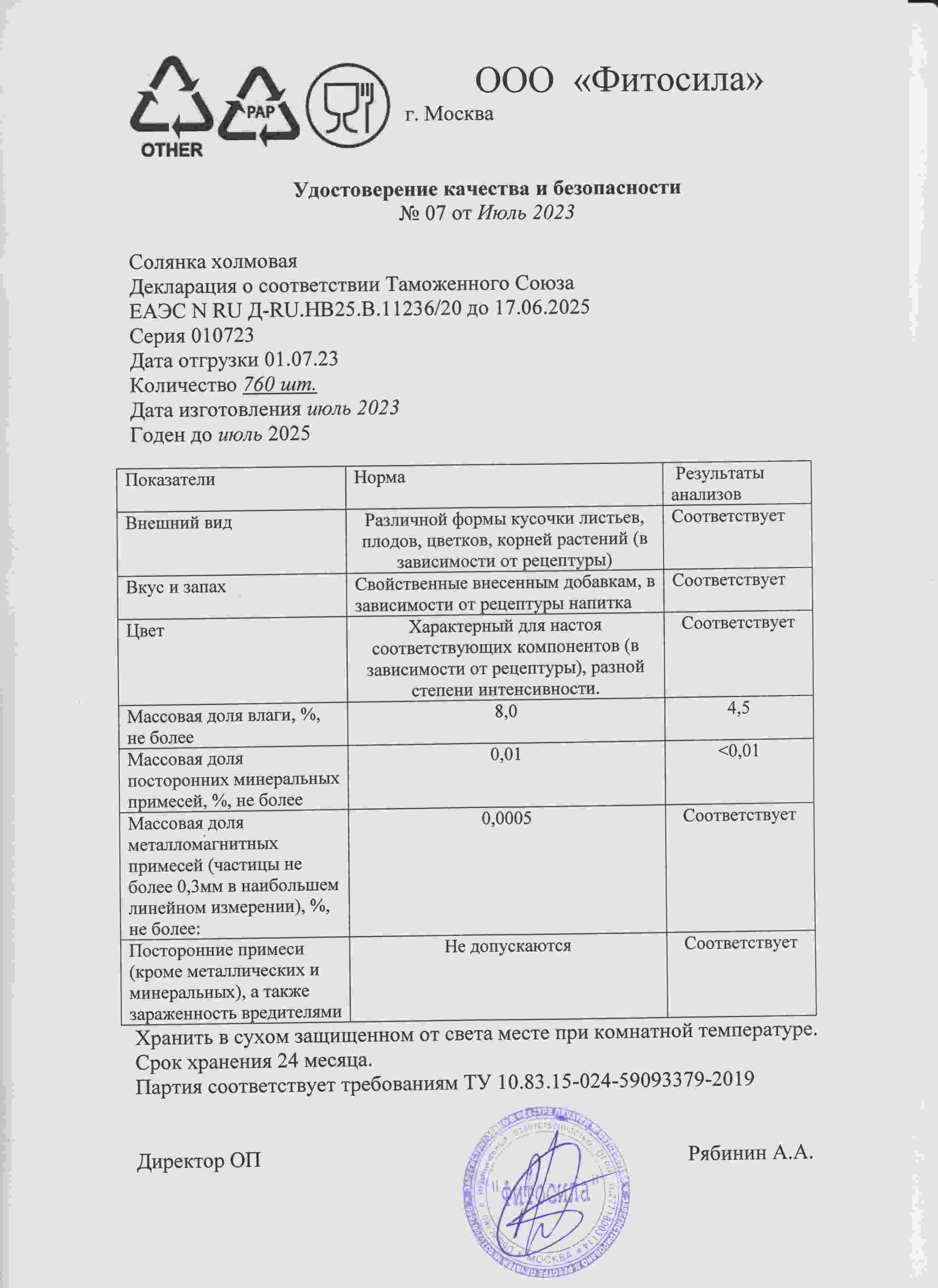 Паспорт №010723